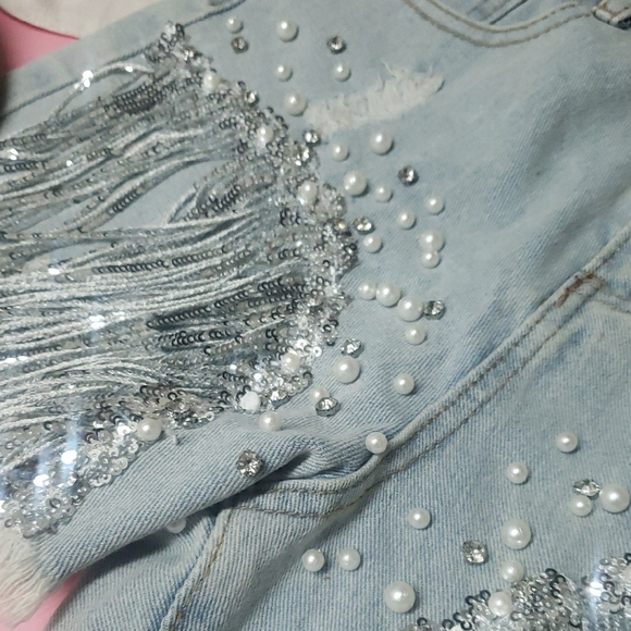 Light Blue Denim Shorts - Picture 8 of 14